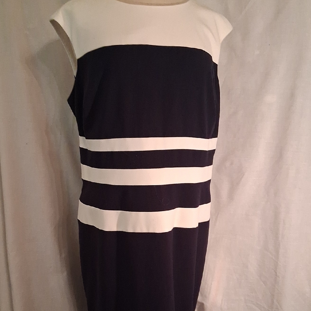 Lauren Ralph Lauren striped sleeveless dress-sz 16W